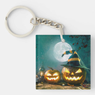 Happy Halloween Art Funny Kürbislaterne Halloween Schlüsselanhänger