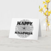 Happy Halloween auf Spider Web Text Card Karte (Gelbe Blume)