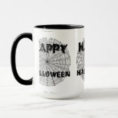 Happy Halloween auf Spider Web Text Tasse (Links)
