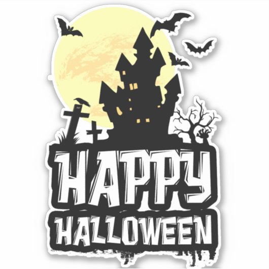 Happy Halloween Aufkleber (Vorderseite)