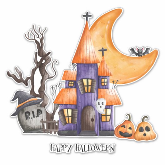 Happy Halloween Aufkleber (Vorderseite)
