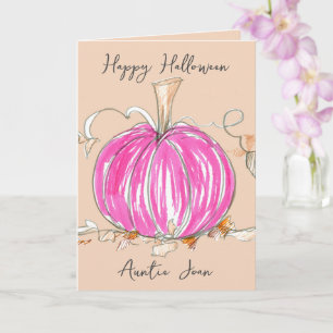 Happy Halloween Auntie Pink Pumpkin Pinkoween Karte