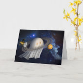 Happy Halloween aus dem Weltraum Karte (Gelbe Blume)