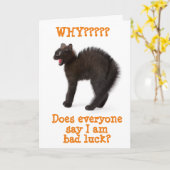 *HAPPY HALLOWEEN** AUS SEHR UPSET BALCK CAT-KARTE KARTE (Gelbe Blume)