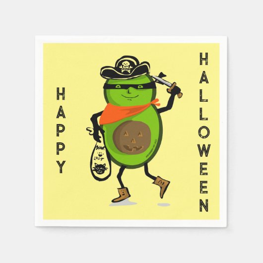 Happy Halloween Avocado Pirate Serviette (Vorderseite)