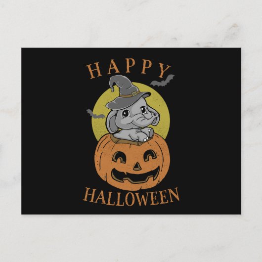 Happy Halloween Baby Elephant Postkarte (Vorderseite)