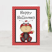 Happy Halloween Baby Ladybug Karte (Vorderseite)