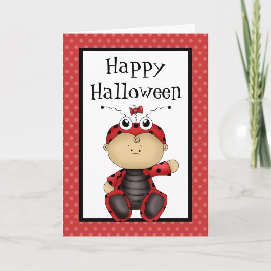 Happy Halloween Baby Ladybug Karte (Vorderseite)