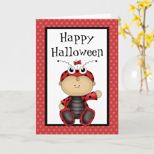 Happy Halloween Baby Ladybug Karte (Gelbe Blume)