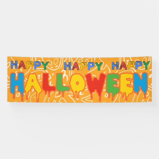 Happy Halloween Banner | Benutzerdefinierte Dekora (Horizontal)