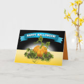 'HAPPY HALLOWEEN' BANNER KARTE (Gelbe Blume)