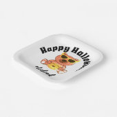 Happy Halloween Bärenkürbis Individuelle Name Pappteller (Gewinkelt)