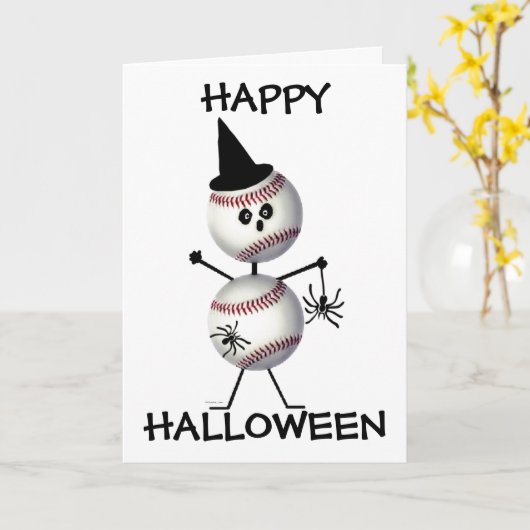 Happy Halloween Baseball Karte (Gelbe Blume)