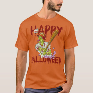 Happy Halloween Baseball Zombie Costume Gift T-Shirt