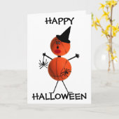 Happy Halloween Basketball Karte (Gelbe Blume)