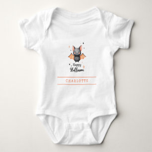 Happy Halloween Bat Custom Baby Bodysuit Strampler