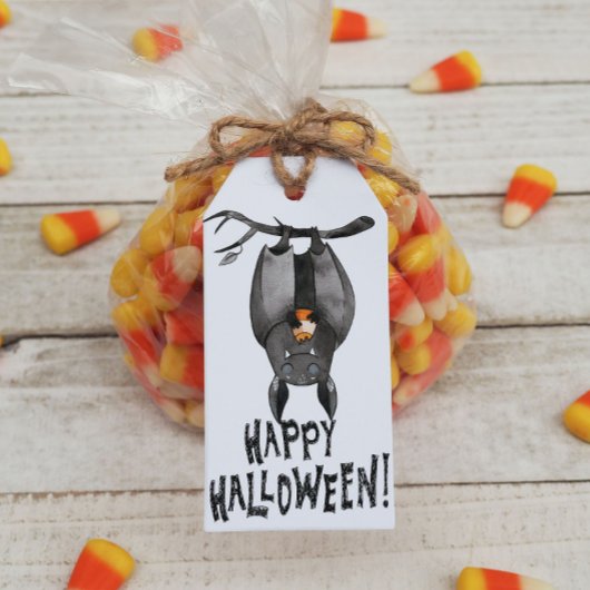 Happy Halloween Bat Gift Tag Geschenkanhänger