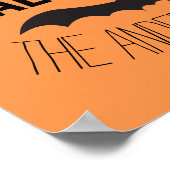 Happy Halloween Bat mit schwarzem Namen Poster (Ecke)