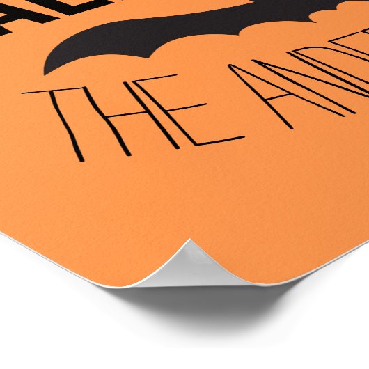 Happy Halloween Bat mit schwarzem Namen Poster (Ecke)