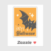 Happy Halloween Bat Orange Niedlich Funny Aufkleber (Blatt)