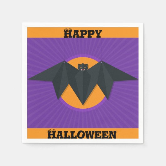 Happy Halloween Bat Party Napkins Serviette (Vorderseite)