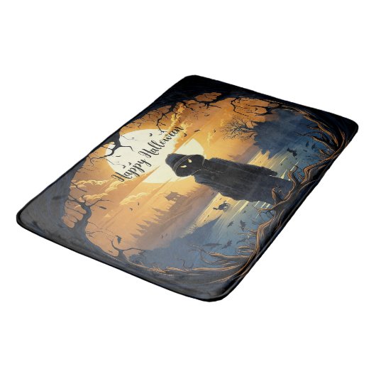 Happy Halloween Bath Mat Badematte (Schrägansicht)