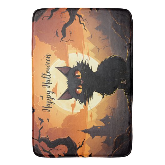 Happy Halloween Bath Mat Badematte (Vorderseite Vertikal)