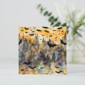 Happy Halloween Bats Card Feiertagskarte (Stehend Vorderseite)