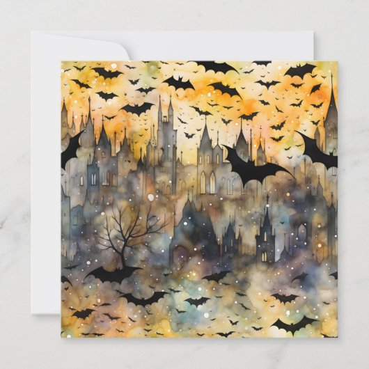 Happy Halloween Bats Card Feiertagskarte (Vorderseite)