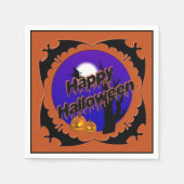 Happy Halloween Bats Paper Party Napkins Serviette (Vorderseite)