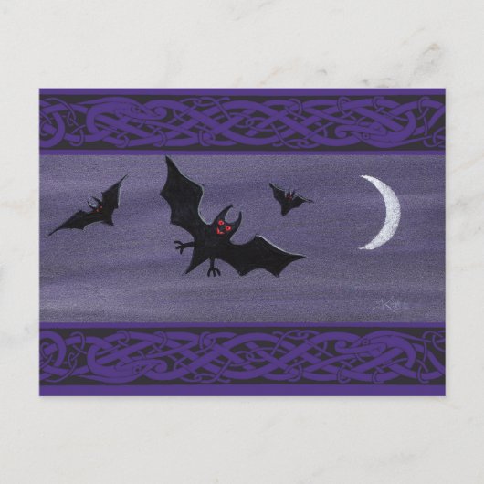 Happy Halloween Bats Postkarte (Vorderseite)