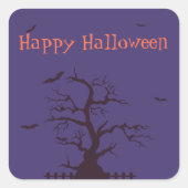 Happy Halloween Bats Quadratischer Aufkleber (Vorderseite)