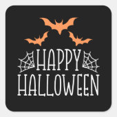 Happy Halloween Bats Square Sticker (Vorderseite)