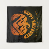 HAPPY HALLOWEEN BATTEN UND PUMPKIN WANDTEPPICH (Vorderseite (Horizontal))