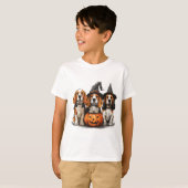 Happy Halloween Beagle Hunde Kürbislaterne T-Shirt (Vorne ganz)