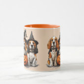 Happy Halloween Beagle Hunde Kürbislaterne Tasse (Zentrum)