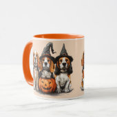 Happy Halloween Beagle Hunde Kürbislaterne Tasse (Vorderseite Links)