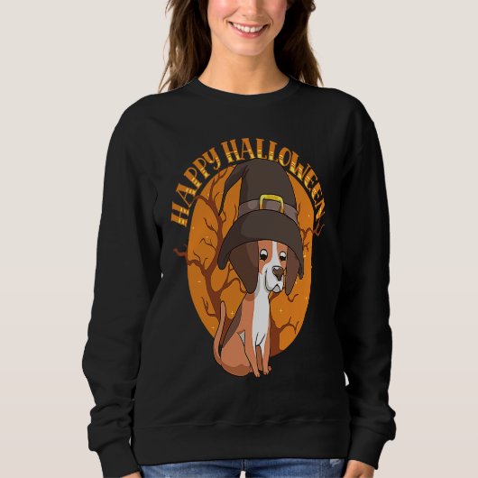 Happy Halloween Beagle Witch Dog  Animal Halloween Sweatshirt (Vorderseite)