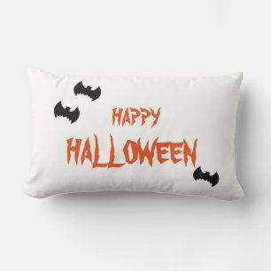 Happy Halloween Beängstigend Bat White Throw Lendenkissen