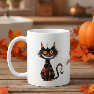 Happy Halloween Beängstigend Black Cat Kaffee Kaka Kaffeetasse