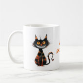Happy Halloween Beängstigend Black Cat Kaffee Kaka Kaffeetasse (Links)