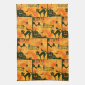 Happy Halloween Beängstigend Black Cat Pumpkin Küc Geschirrtuch (Vertikal)