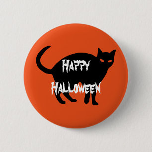 Happy Halloween Beängstigend Cat Button