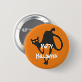 Happy Halloween Beängstigend Cat Button (Vorne & Hinten)