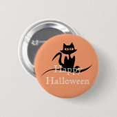 Happy Halloween Beängstigend Cat Button (Vorne & Hinten)
