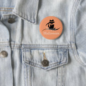 Happy Halloween Beängstigend Cat Button (Beispiel)