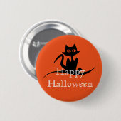 Happy Halloween Beängstigend Cat Button (Vorne & Hinten)