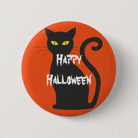 Happy Halloween Beängstigend Cat Button (Vorderseite)
