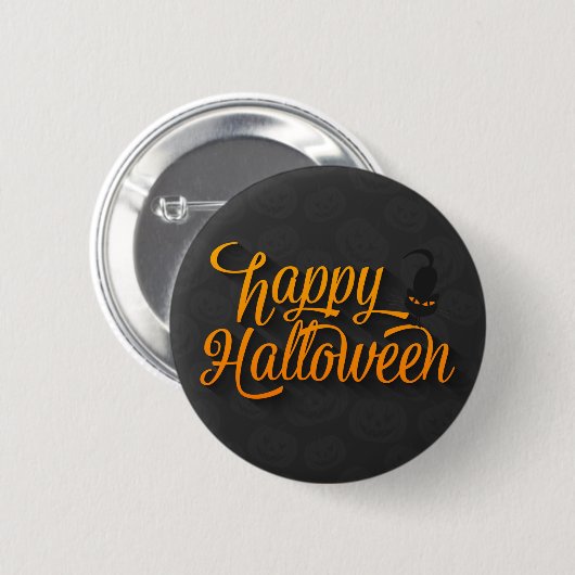 Happy Halloween Beängstigend Cat Button (Vorne & Hinten)