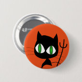 Happy Halloween Beängstigend Cat Button (Vorne & Hinten)